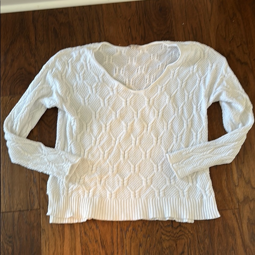 Gap White Textured Sweater